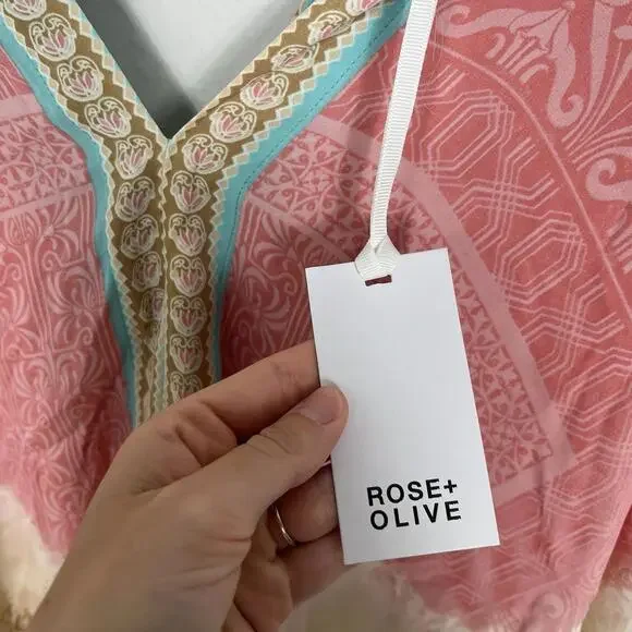 Rose & Olive Pink and Teal Women's Top - Picture 5 of 8